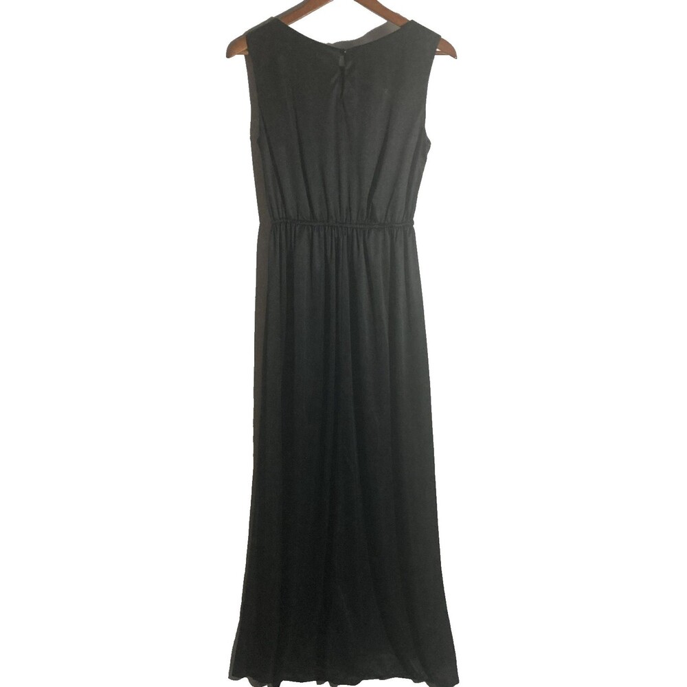 PRAISE HYMN FASHIONS black sleeveless elastic waist long a-line dress S